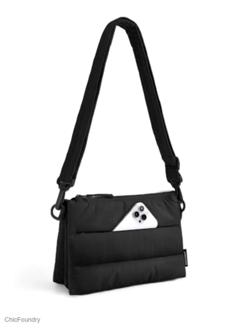 Quilted Nylon Crossbody Bag with RFID Blocking, Travel Purse